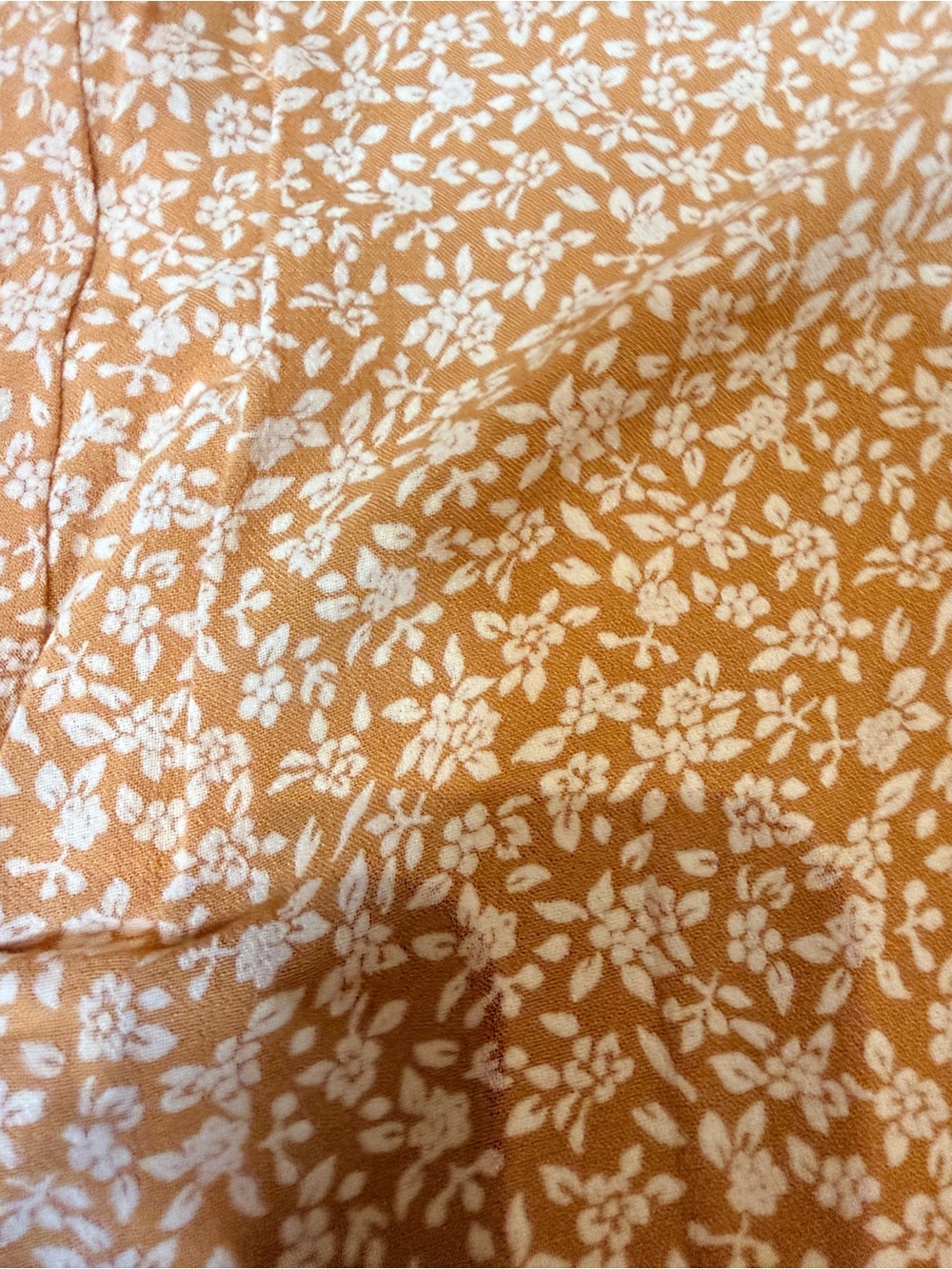 American Eagle Medium Boho Floral Crossover Wrap Blouse Smocked Waist Balloon - Picture 9 of 12